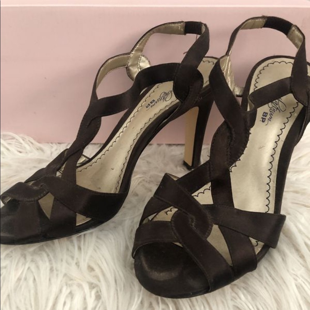 Brown Satin Sandals